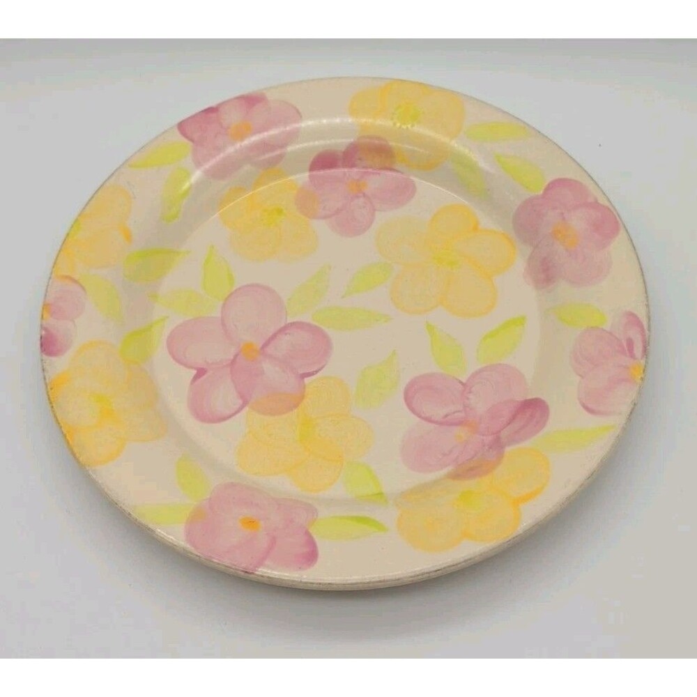 Vintage Franciscan Garden Party Spring Floral Dinner Plate Pink Yellow Green